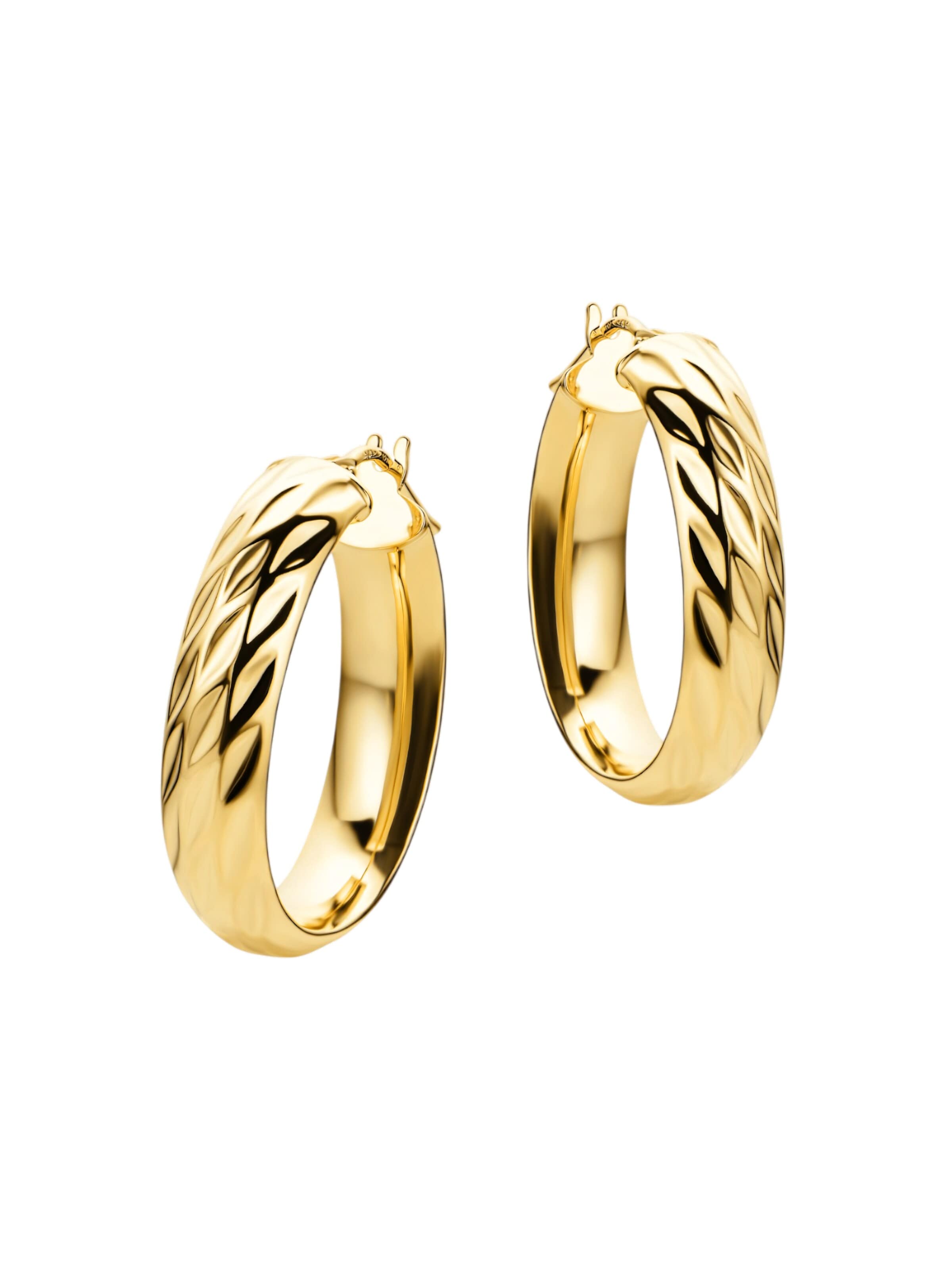 Vanlere - Pendientes 'Creolen aus 375 Gelbgold' en oro: frente