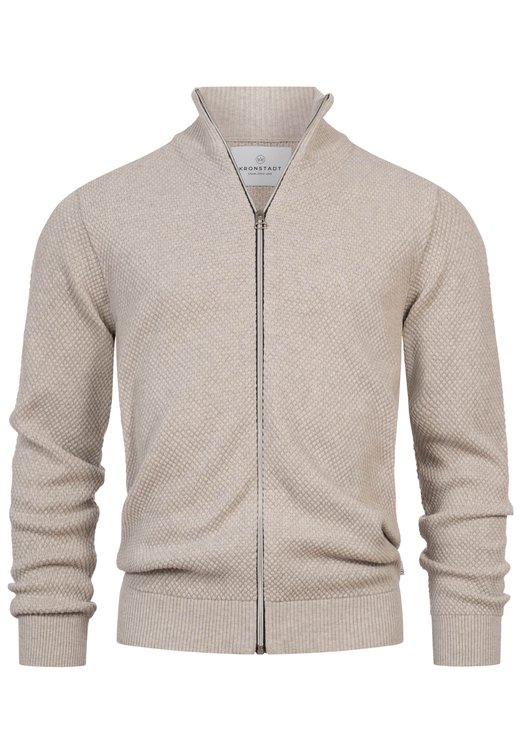 Kronstadt Strickjacke 'Erik' in Beige: Vorderseite
