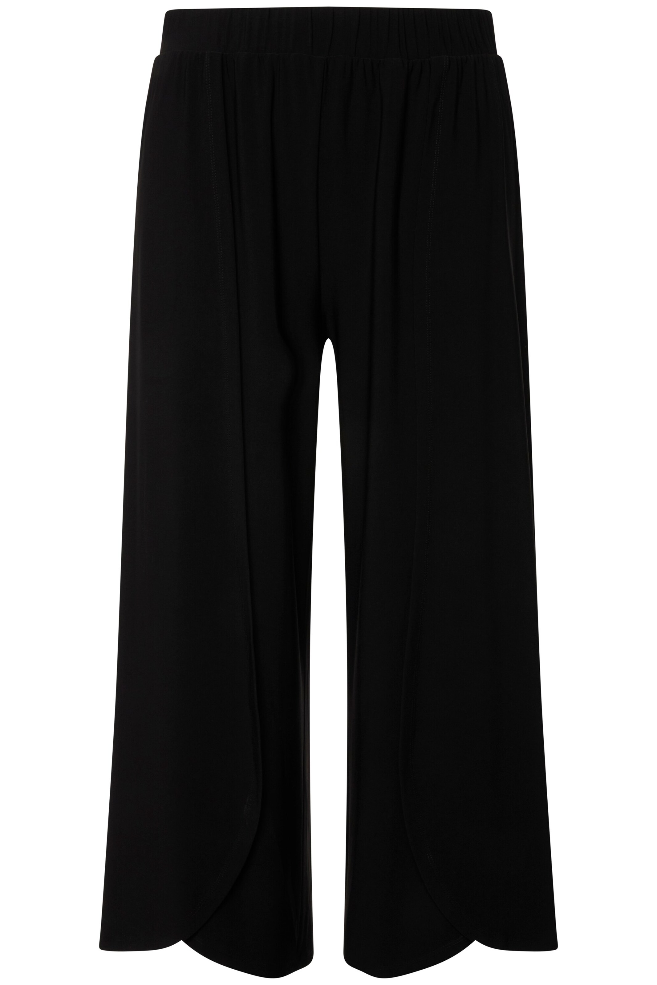 Ulla Popken Wide leg Broek in Zwart: voorkant