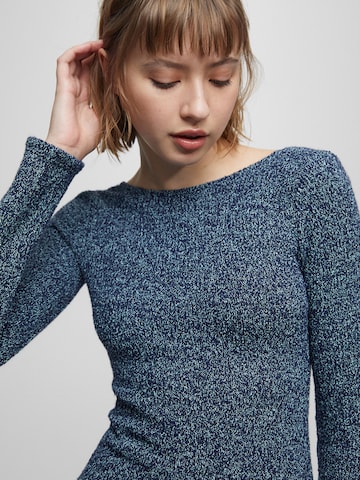 Pull&Bear Gebreide jurk in Blauw