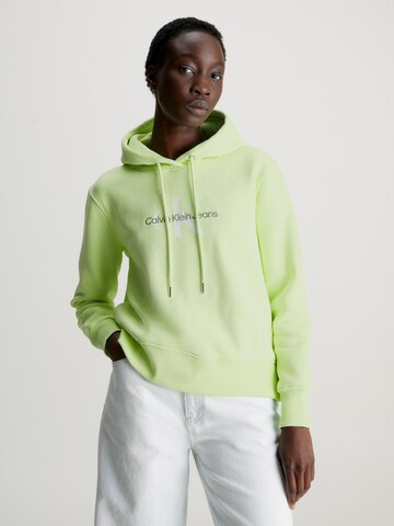 Sweat-shirt Calvin Klein Jeans en vert : devant