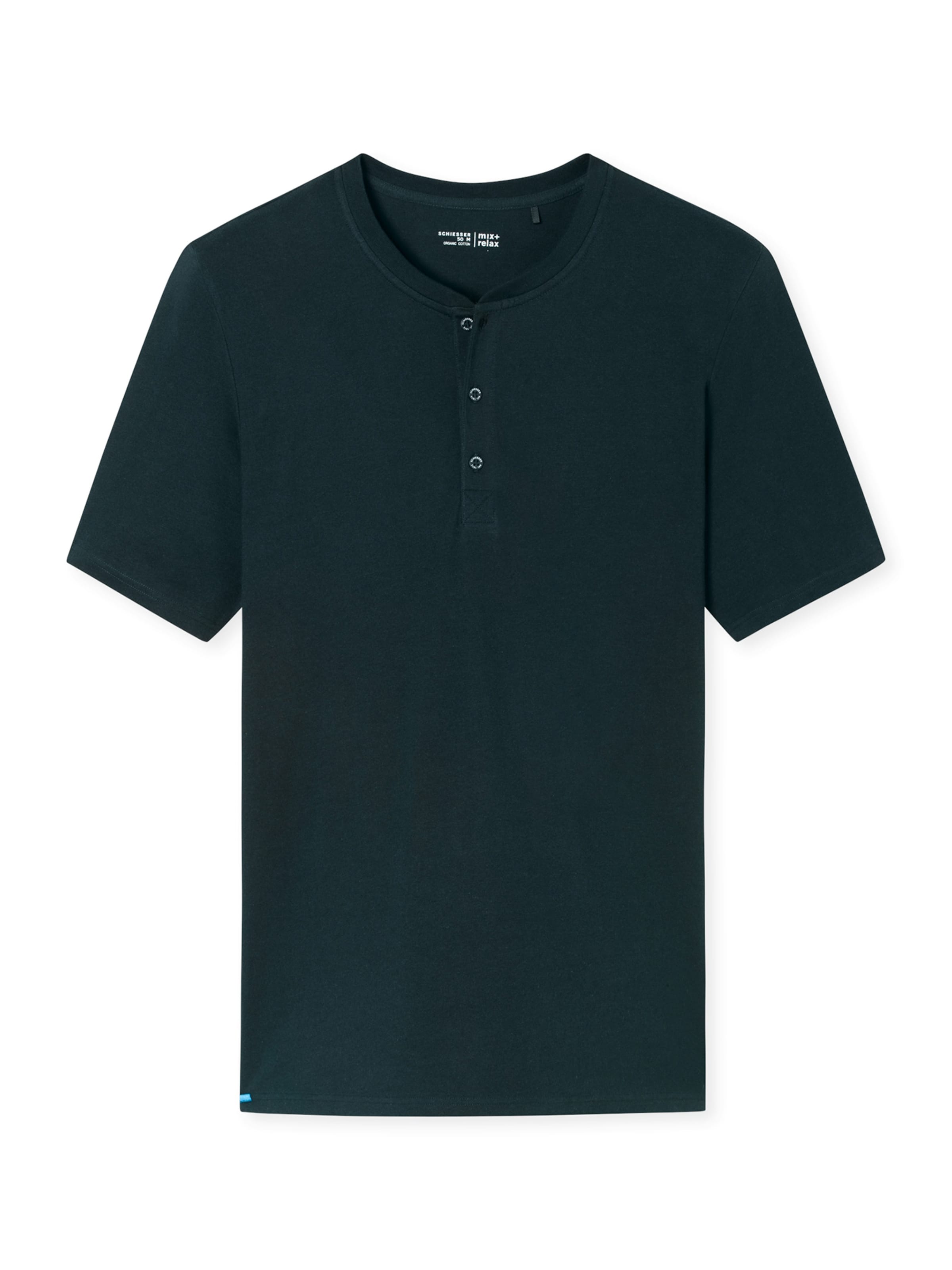 SCHIESSER Pyjamaoberteil ' T-Shirt - Mix + Relax ' in Blau: Vorderseite