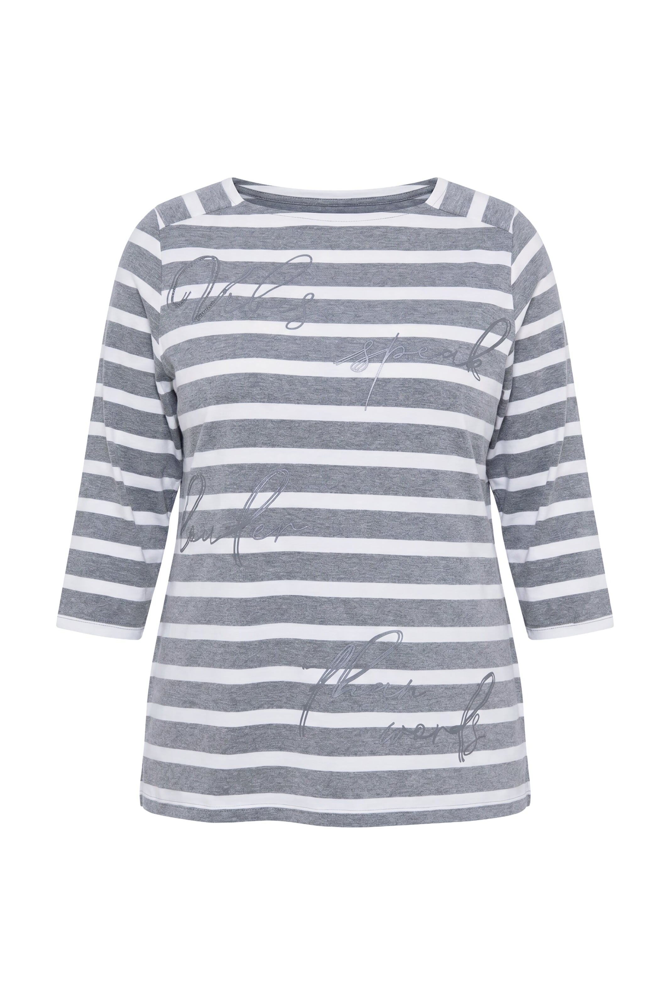 Ulla Popken Shirt in M-L in Mottled grey / White, Item view