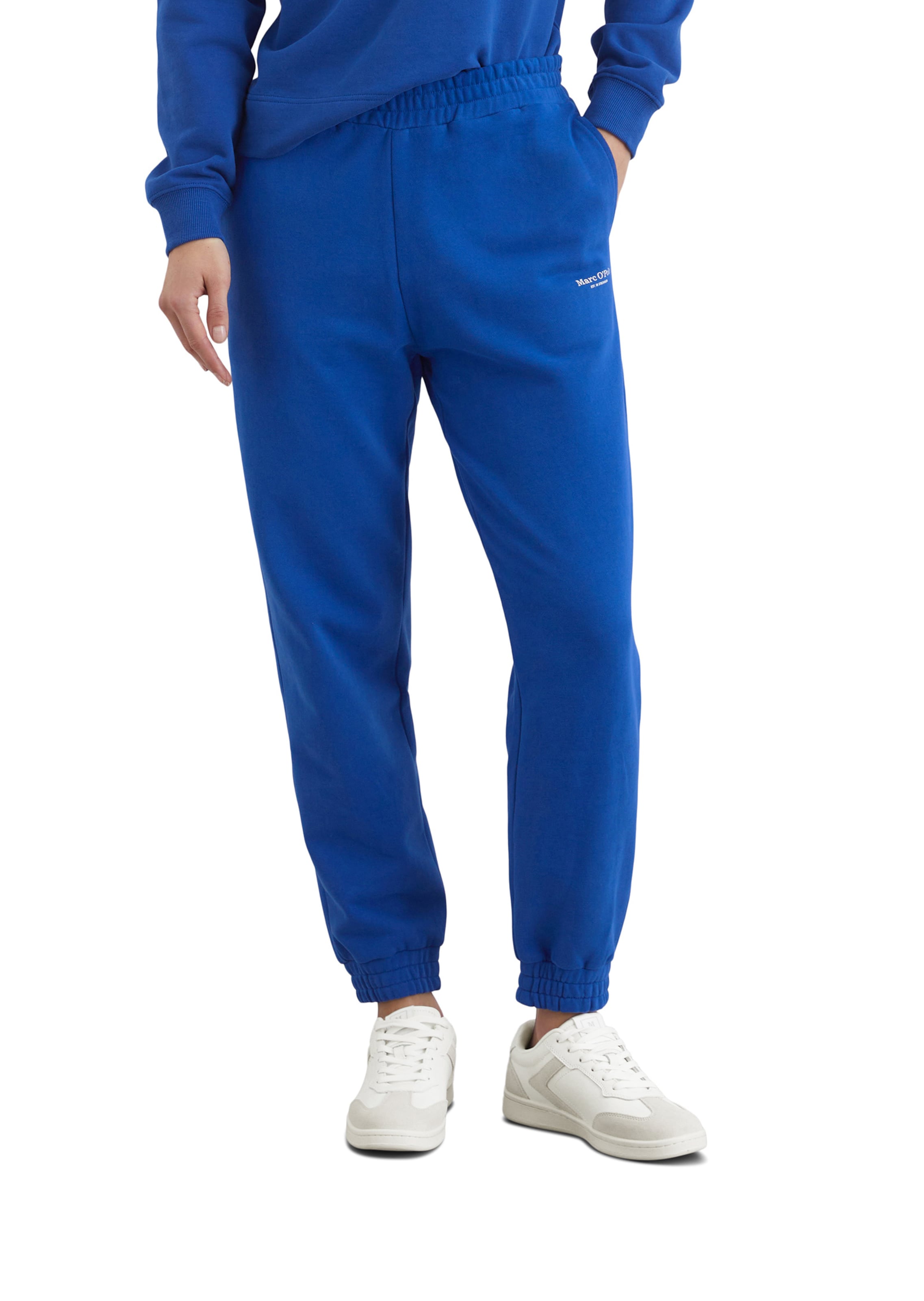 Marc O'Polo Tapered Broek in Blauw: voorkant