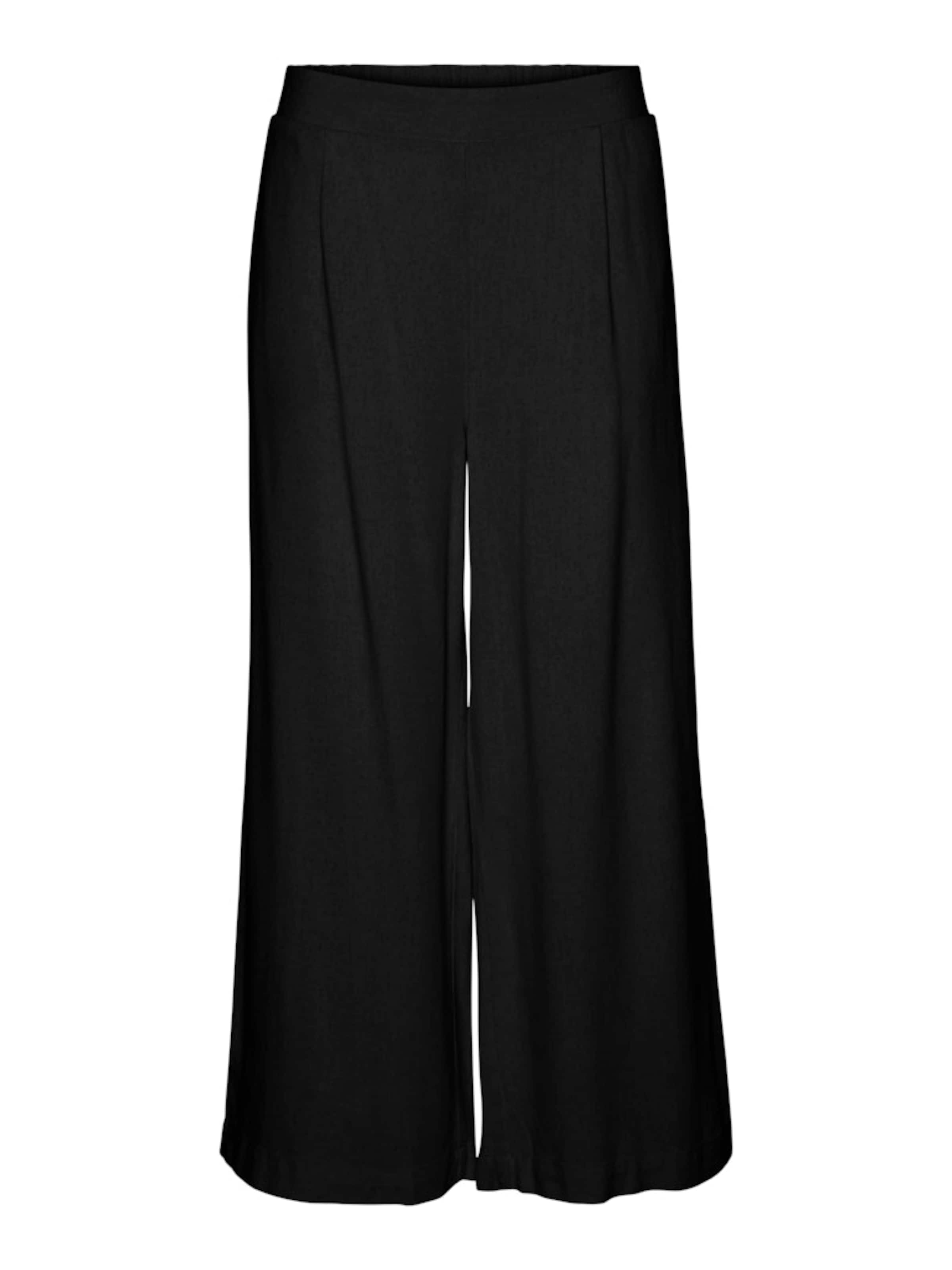 VERO MODA Wide leg Pleat-front trousers in Black: front