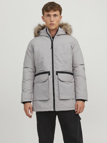 Manteau mi-saison JACK & JONES en gris : devant