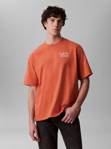 Calvin Klein Jeans Shirt in Oranje: voorkant
