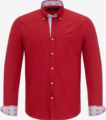 By Diess Collection Regular fit Button Up Shirt in Red: front