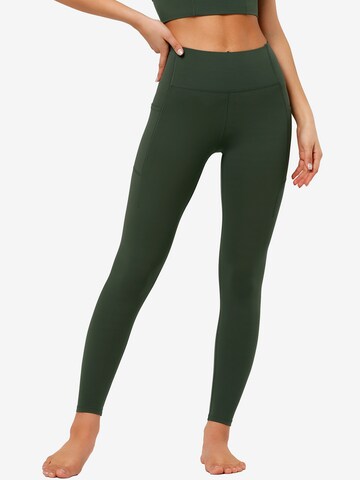 Skinny Pantaloni sport 'Joey' de la Yvette Sports pe verde: față