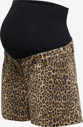 Only Maternity Shorts 'OLMNaomi' in braun / hellbraun / schwarz, Produktansicht