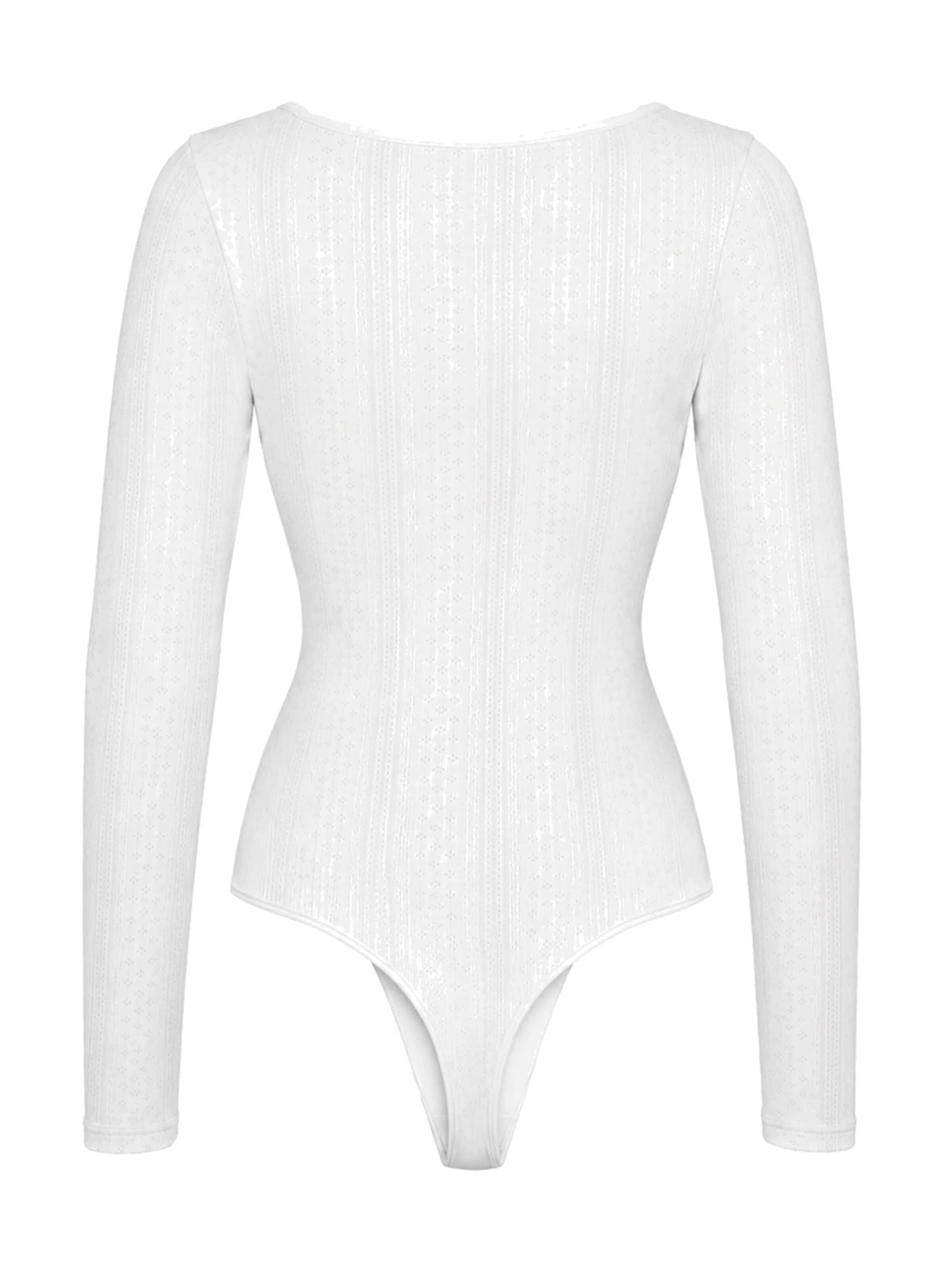 cfab Shapingbody 'Longsleeve Bodysuit Sculpting Shapewear with String' in Wit