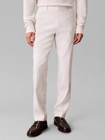Calvin Klein Slimfit Pantalon in Wit: voorkant