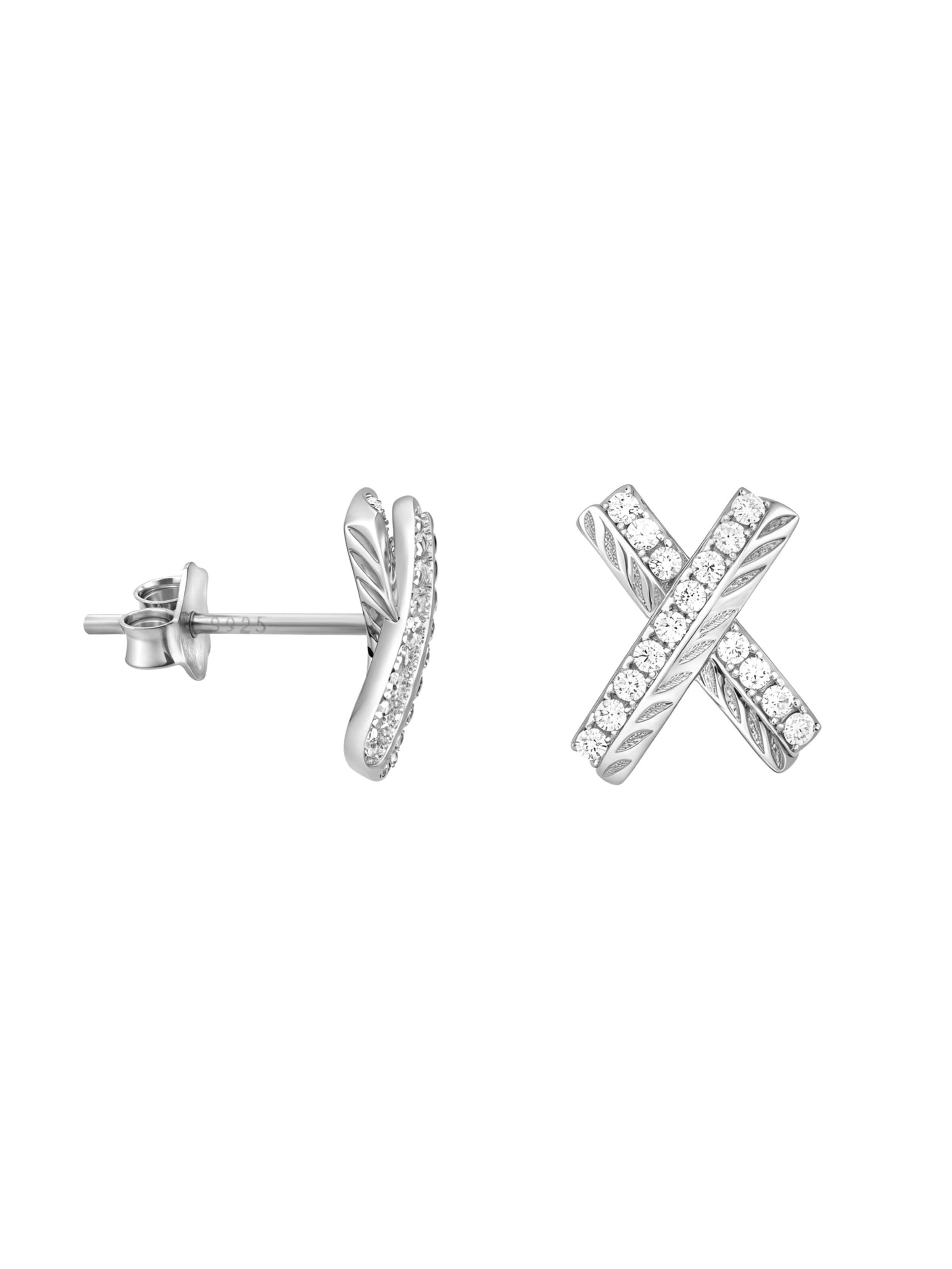 Sofia Milani Earrings 'X' in Silver: front