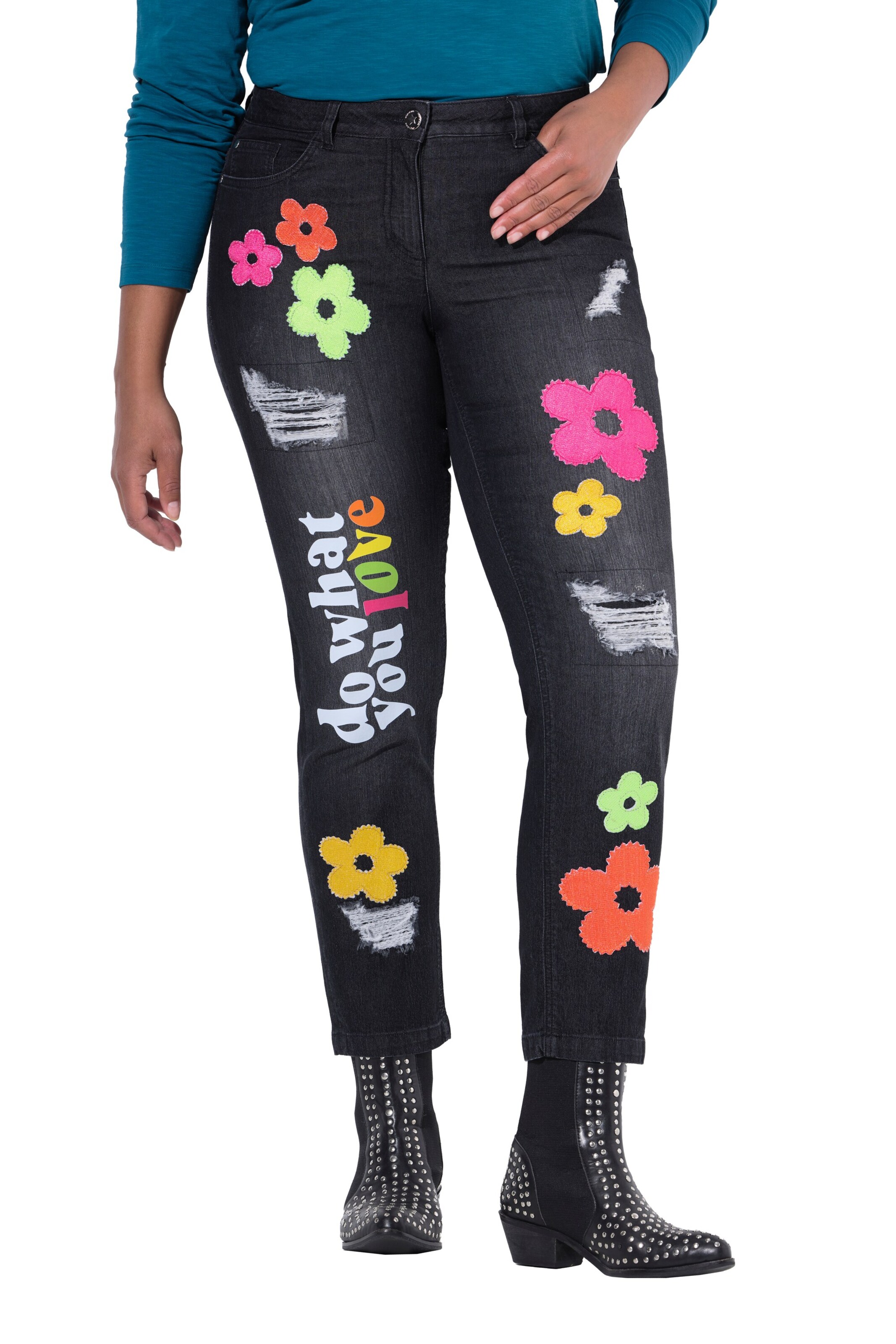 Angel of Style Regular Jeans in Zwart: voorkant