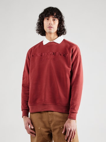 Carlo Colucci Sweatshirt in Braun: Vorderseite