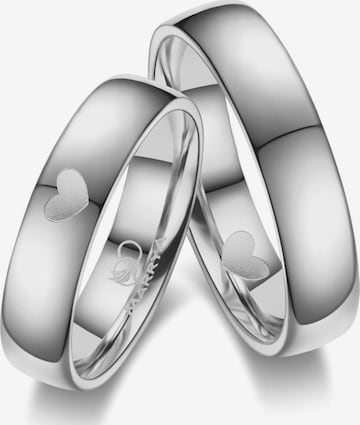 MARRYA Ring 'MARRYA ES-29 Ehering aus Edelstahl - Silberfarben Herzfräse' in Silver: front