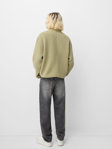 Bershka Fleece jas in Groen