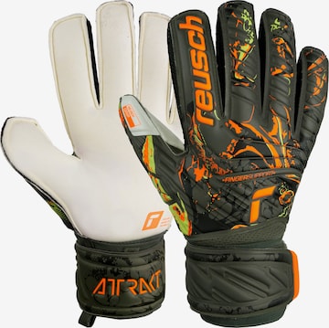 REUSCH Athletic Gloves 'Attrakt Grip Finger Support' in Black: front