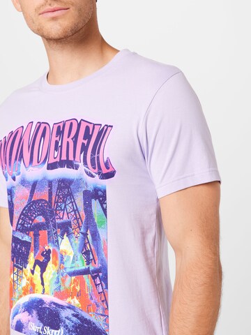 Mister Tee Shirt 'Wonderful' in Lila