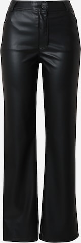 TOPSHOP Regular Trousers in Black: front