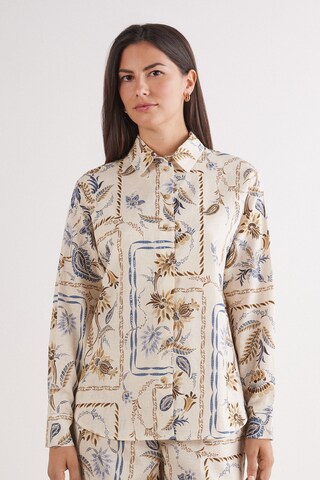 INTIMISSIMI Pajama Shirt 'ITALIAN RIVIERA' in Beige: front