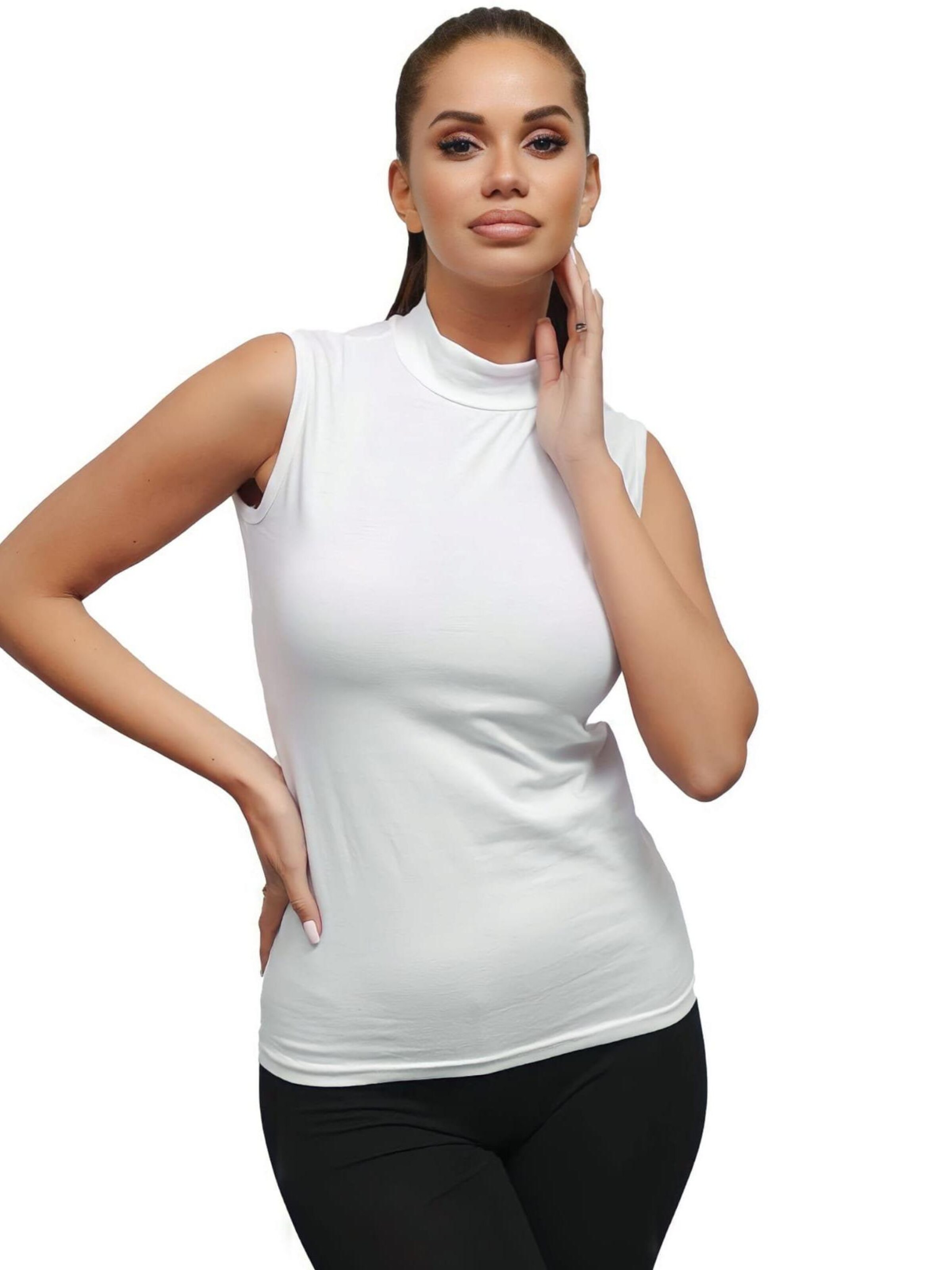 fashionshowcase Top 'HALFNECK' in White