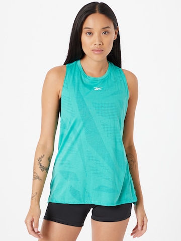 Top sportivo 'Burnout' di Reebok in verde: frontale