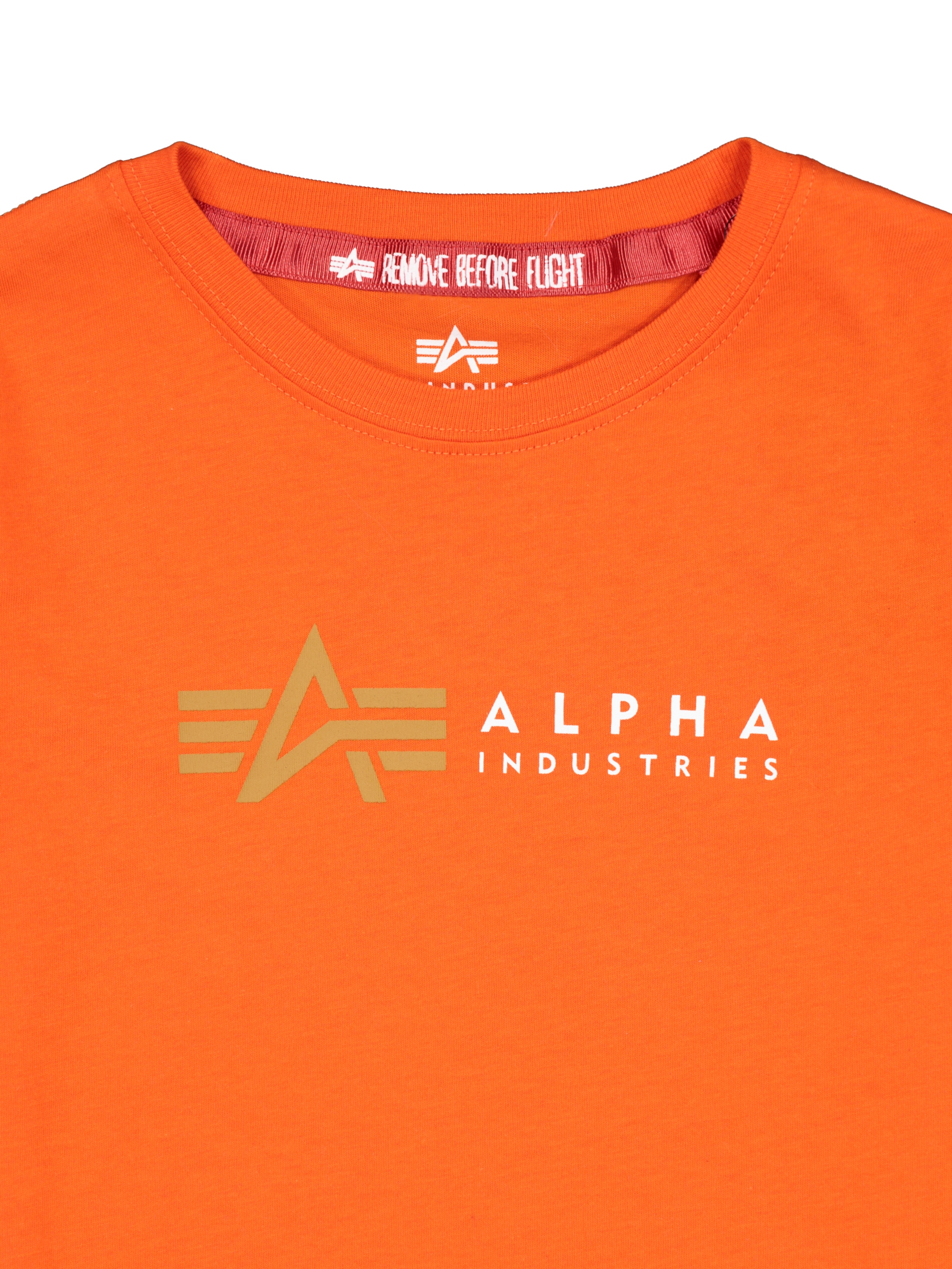 ALPHA INDUSTRIES Футболка 'Alpha Label' в Оранжевый