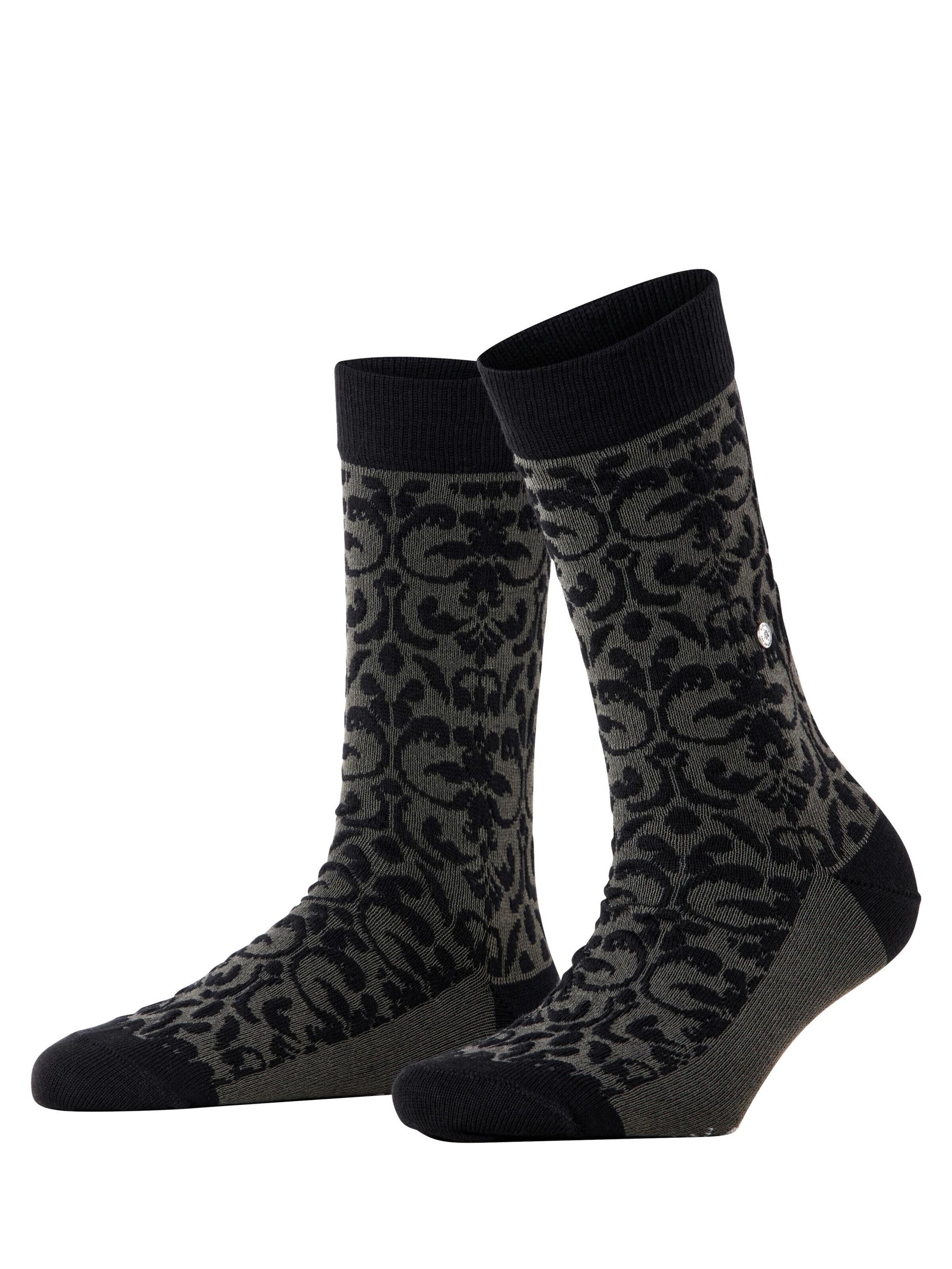 BURLINGTON Socken 'Ornamental'‌‌‌‌‌ in Schwarz: Vorderseite