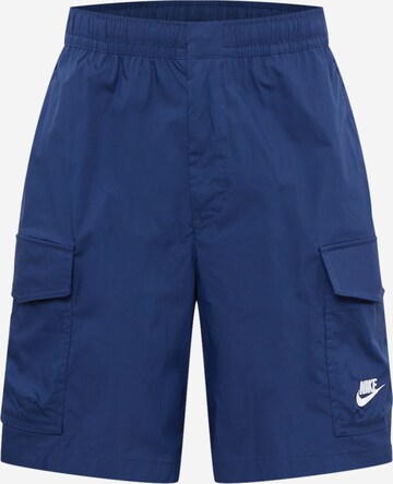 Pantaloni cu buzunare de la Nike Sportswear pe albastru: față