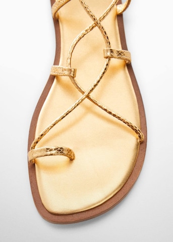 MANGO Strap Sandals 'Gozo1' in Gold