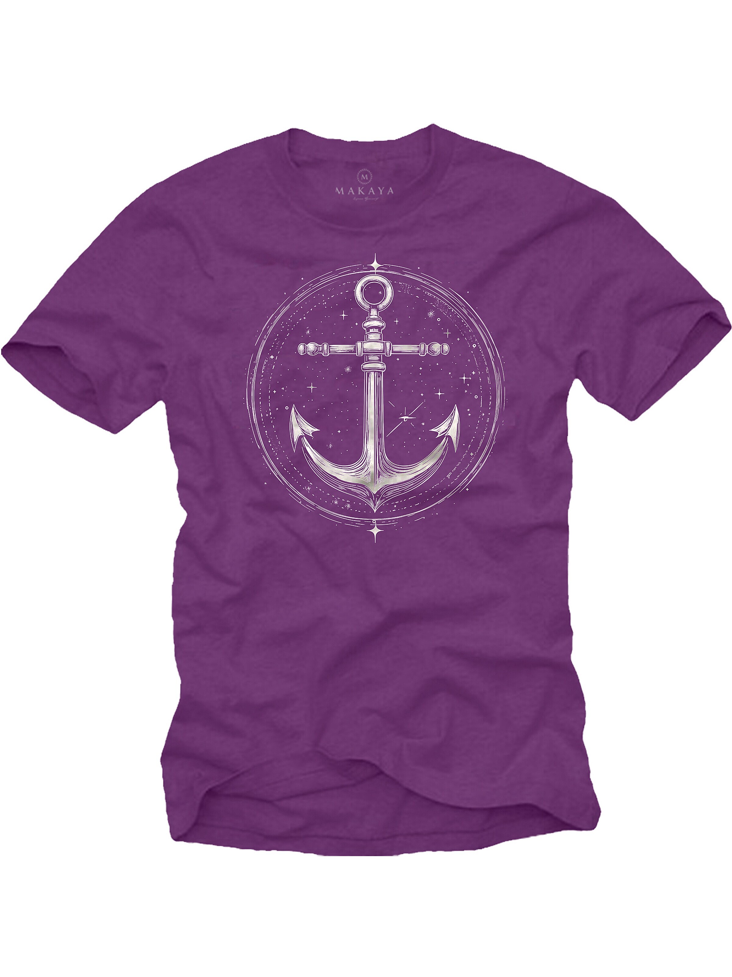 MAKAYA Shirt 'Space Anchor' in Purple: front