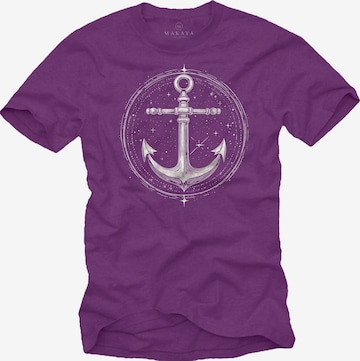 MAKAYA Shirt 'Space Anchor' in Purple: front