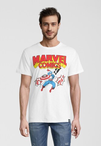 Recovered Shirt 'Marvel Comics Captain America Japan' in White: front