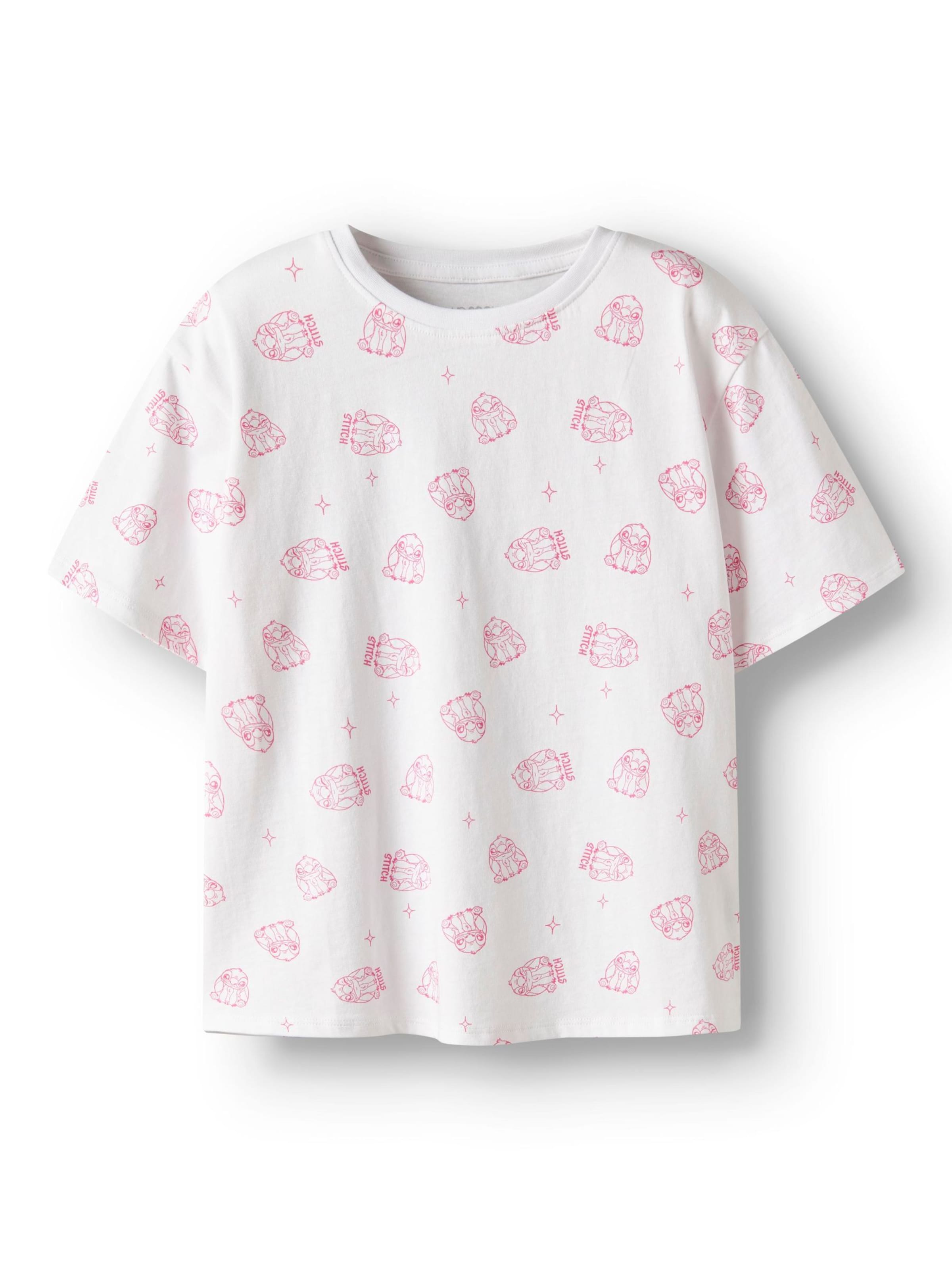 TWO SOON Футболка 'Stitch' в Ярко-розовый