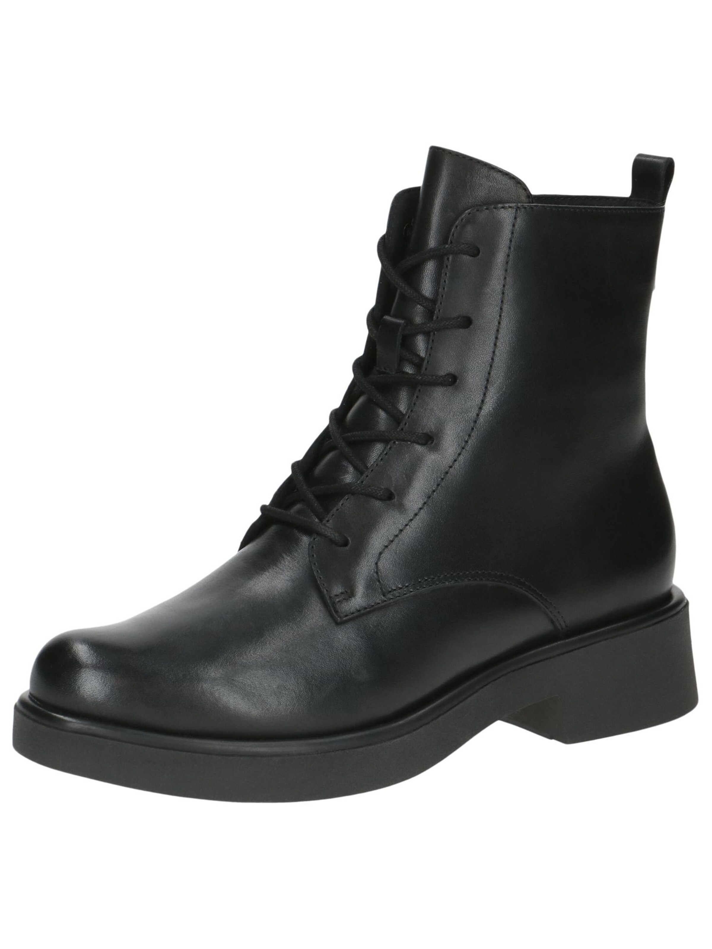 CAPRICE Lace-Up Ankle Boots in Black: front