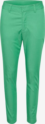 Coupe slim Pantalon chino 'Lea' Kaffe en vert : devant