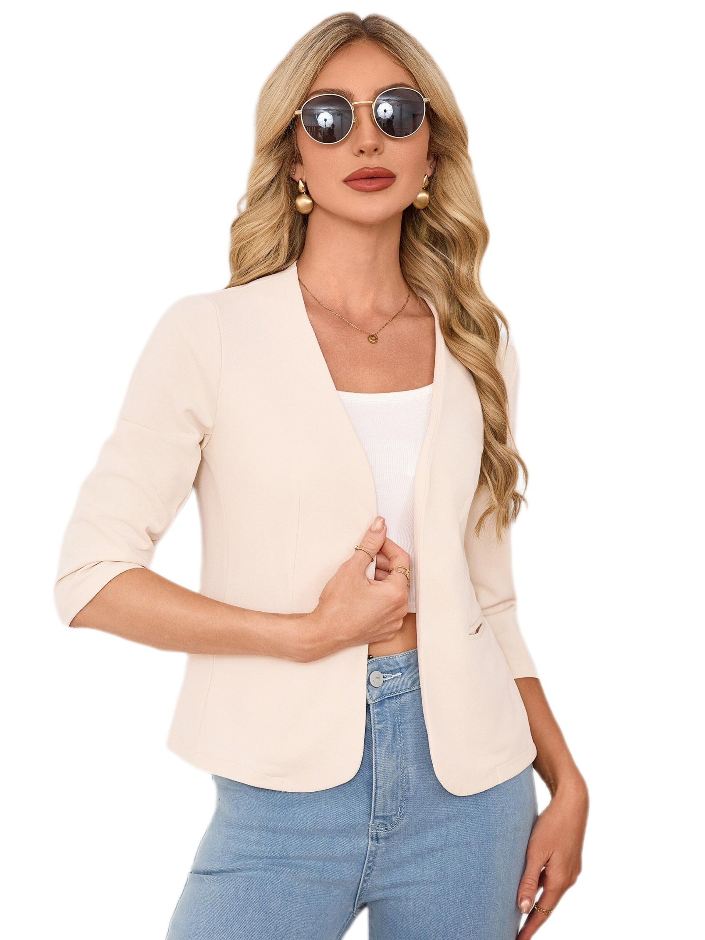 Yesfashion Marynarka w kolorze pomarańczowy