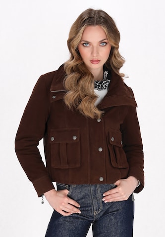 DreiMaster Vintage Tussenjas in Bruin: voorkant