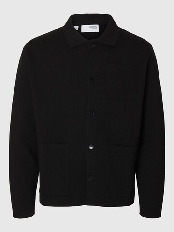 SELECTED HOMME Knit cardigan in Black: front