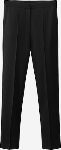 MANGO Úzky strih Nohavice s pukmi 'PALOMA' - Čierna: predná strana