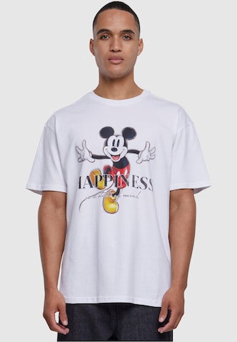 MT Upscale Tričko 'Disney 100 Mickey Happiness' - biela: predná strana