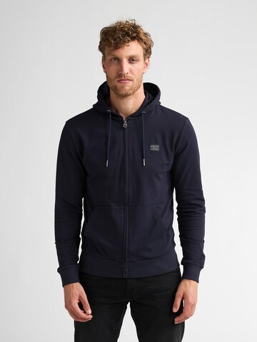 Petrol Industries - Sudadera con cremallera en azul: frente