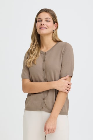 Fransa Strickjacke 'FRMARY CAR 5' in Braun: Vorderseite