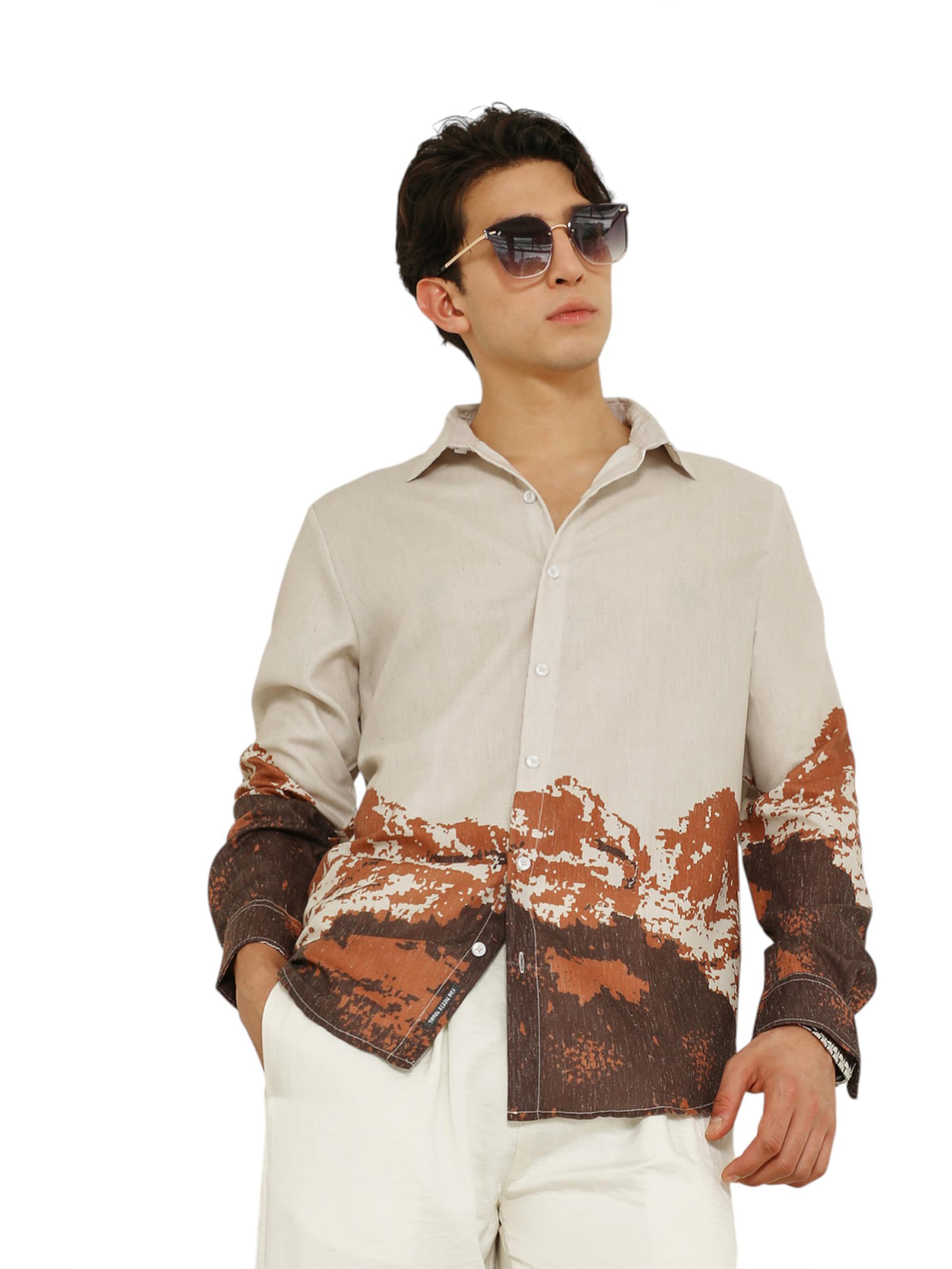 Campus Sutra - Ajuste regular Camisa 'Maren' en beige