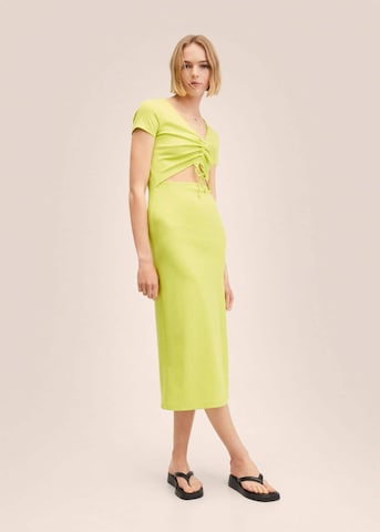 MANGO Knitted dress in Green