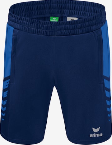 ERIMA Regular Workout Pants in Blue: front