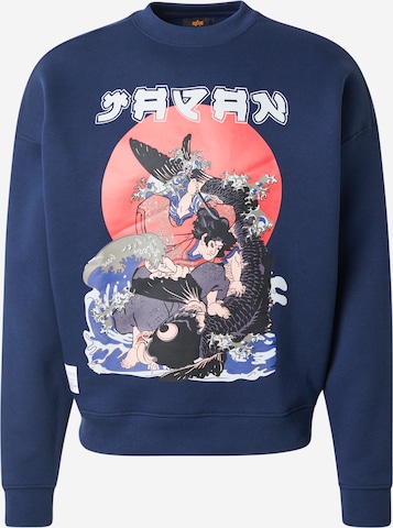 ALPHA INDUSTRIES Свитшот 'Japan Warrior' в Синий: спереди