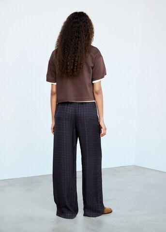 MANGO Wide leg Trousers 'DARA' in Blue
