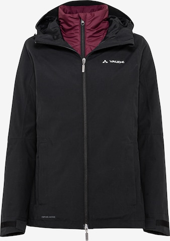 VAUDE Athletic Jacket 'SE W Abelia 3in1 J' in Black: front